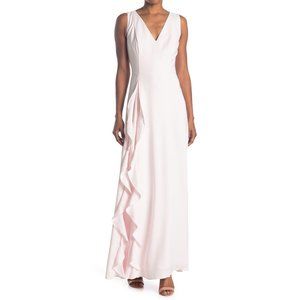 Ted Baker Azaelea V-Neck Pink Ruffle Maxi Dress 3 8-10 New